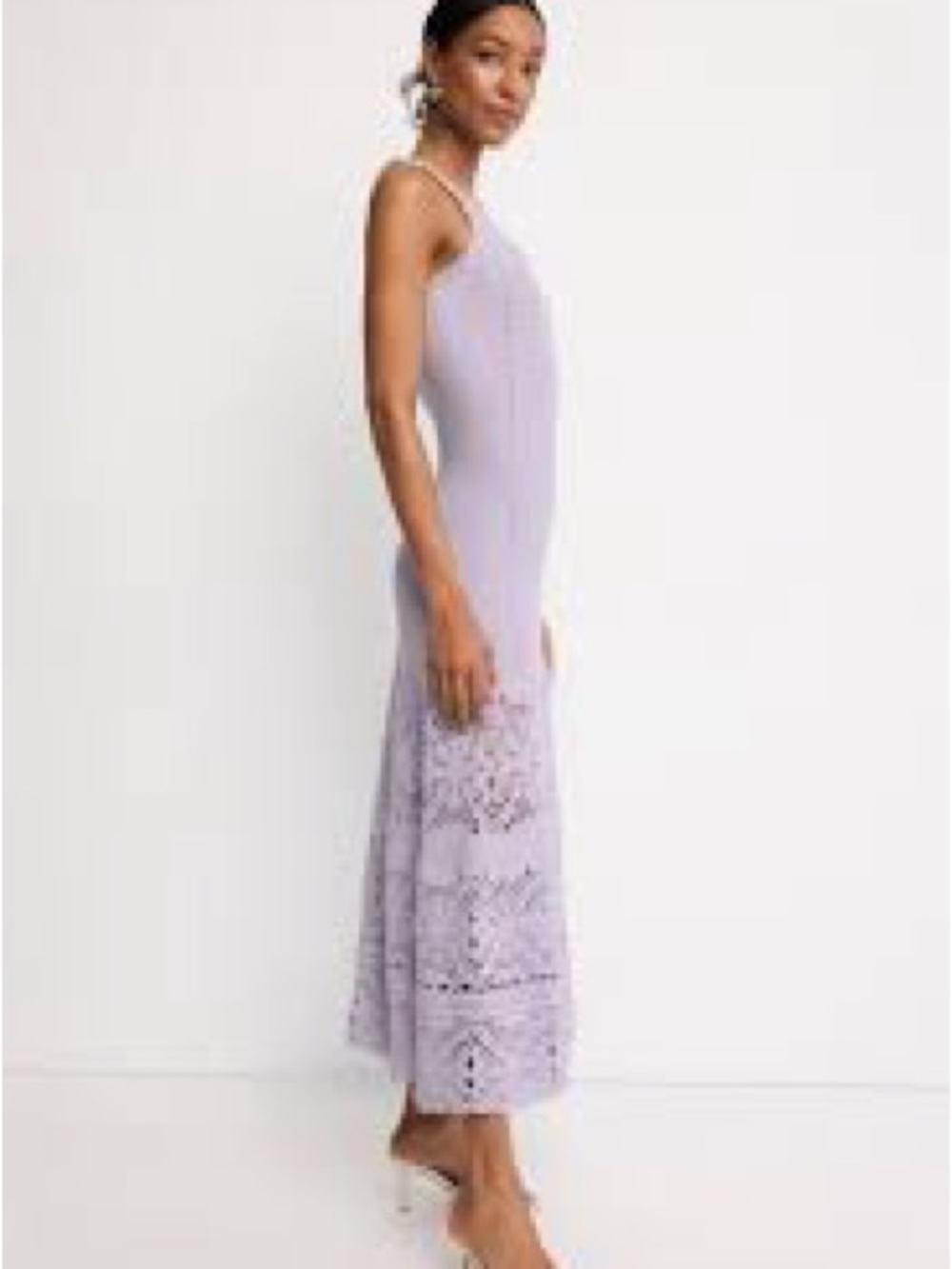 Adam Lippes Lavender Crochet Knit Maxi Dress MSRP $490 - Picture 3 of 10